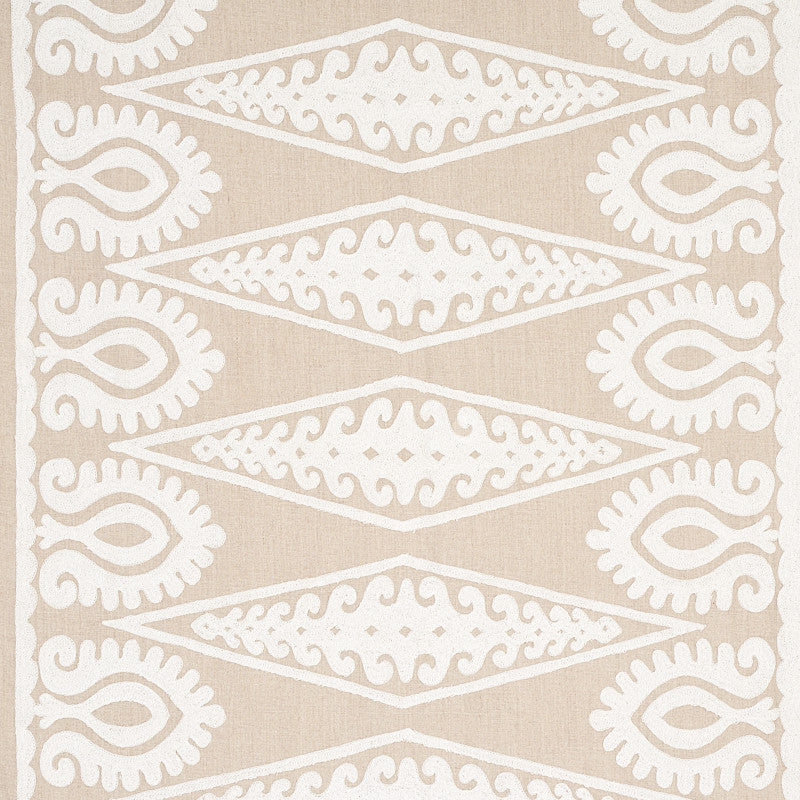 Seema Ivory On Natural 80211 by Schumacher Fabric Schumacher Fabric Seema Ivory On Natural 80211Fabric LINEN 80% INDIA </p><p>Repeat: H: HORZ. 30" (66CM), V: VERT. 6 3/5" (17CM) 52 - Fabric Carolina -