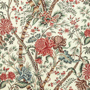 Brunschwig & Fils Fabric Luberon Print Red/Teal