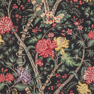 Brunschwig & Fils Fabric Luberon Print Noir/Multi