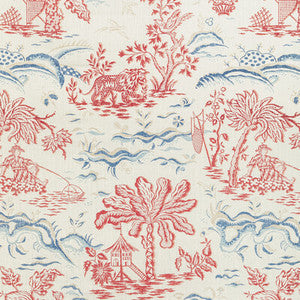 Brunschwig & Fils Fabric Valensole Print Red/Blue