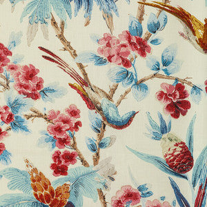 Brunschwig & Fils Fabric Gastaud Print Aqua/Berry