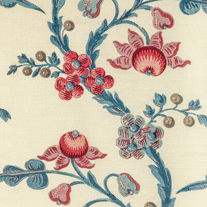 Brunschwig & Fils Fabric Le Brun Print Raspberry