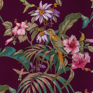 Brunschwig & Fils Fabric Anima Print Aubergine
