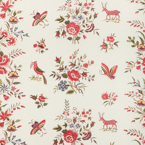 Brunschwig & Fils Fabric Aurel Print Red/Green 8023103.319.0