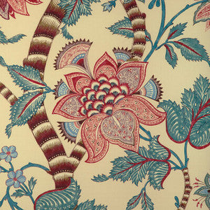 Brunschwig & Fils Fabric Cadenet Print Beige/Teal 8023105.1635.0