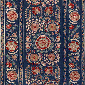 Brunschwig & Fils Fabric Saanvi Emb Blue/Red 8023113.195.0
