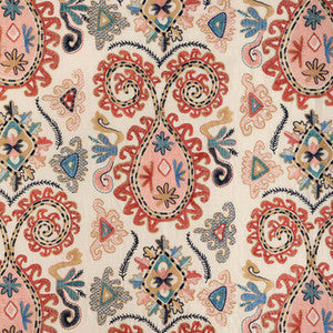 Brunschwig & Fils Fabric Lavali Emb Coral/Sky 8023117.195.0