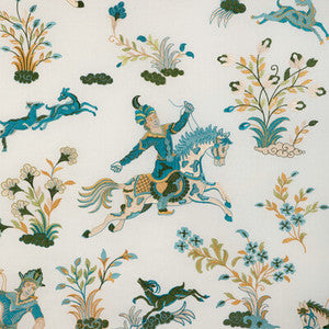 Brunschwig & Fils Fabric Nayan Emb Aqua/Leaf 8023120.353.0