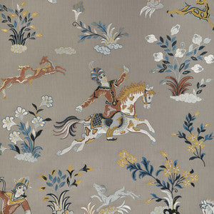 Brunschwig & Fils Fabric Nayan Emb Stone/Blue 8023120.511.0