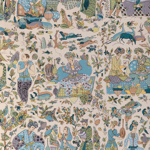 Brunschwig & Fils Fabric Shalimar Print Aqua/Leaf 8024100.153.0