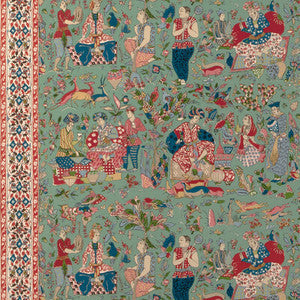 Brunschwig & Fils Fabric Shalimar Print Jade/Rose 8024100.319.0