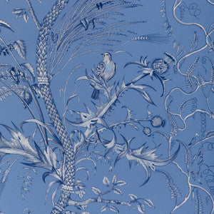 Brunschwig & Fils Fabric Bird And Thistle Ii Blue 8024101.55.0