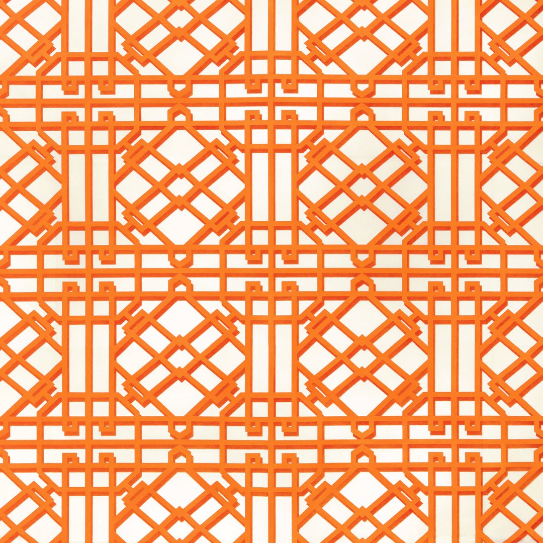 Brunschwig & Fils Fabric Pavilion Trellis - Orange