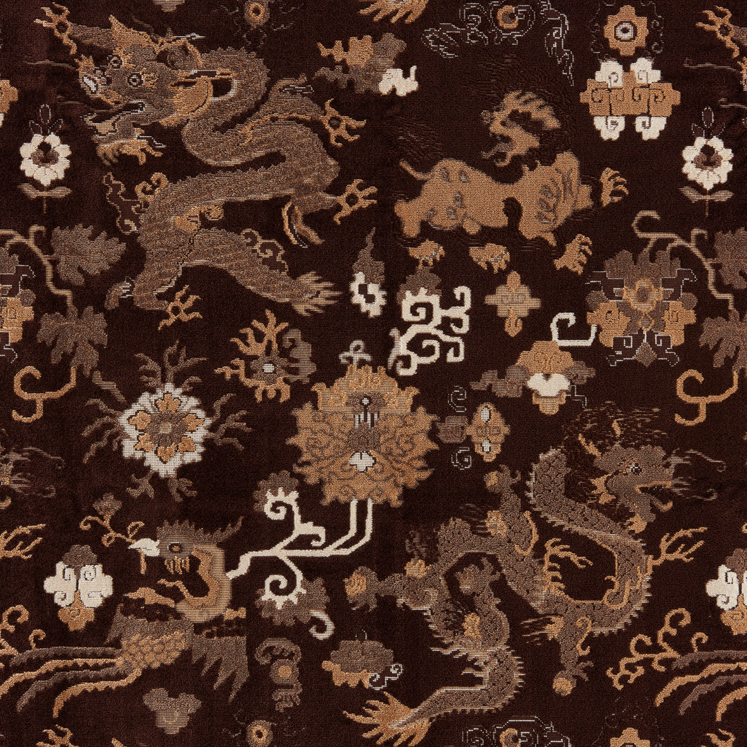 Brunschwig & Fils Fabric Le Dragon Velvet - Umber