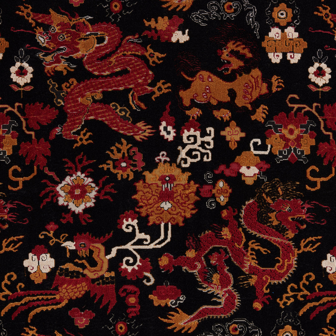 Brunschwig & Fils Fabric Le Dragon Velvet - Noir