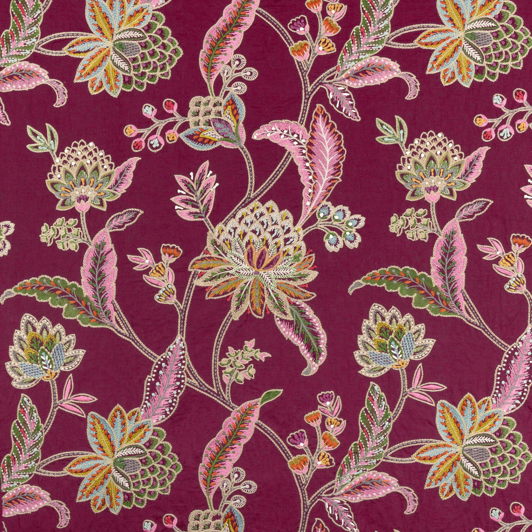 Brunschwig & Fils Fabric Tropez Emb - Plum