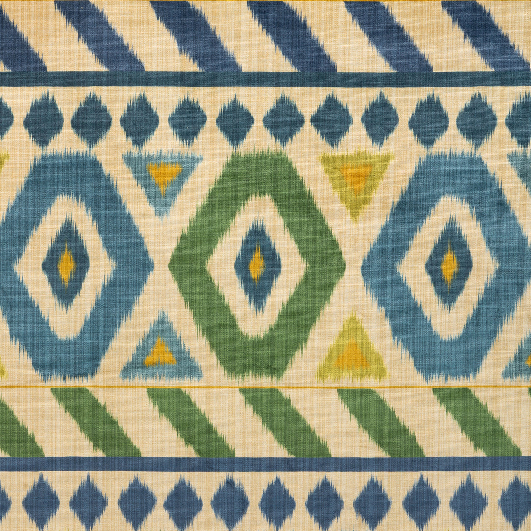 Brunschwig & Fils Fabric Uzbek Velvet - Green/Blue