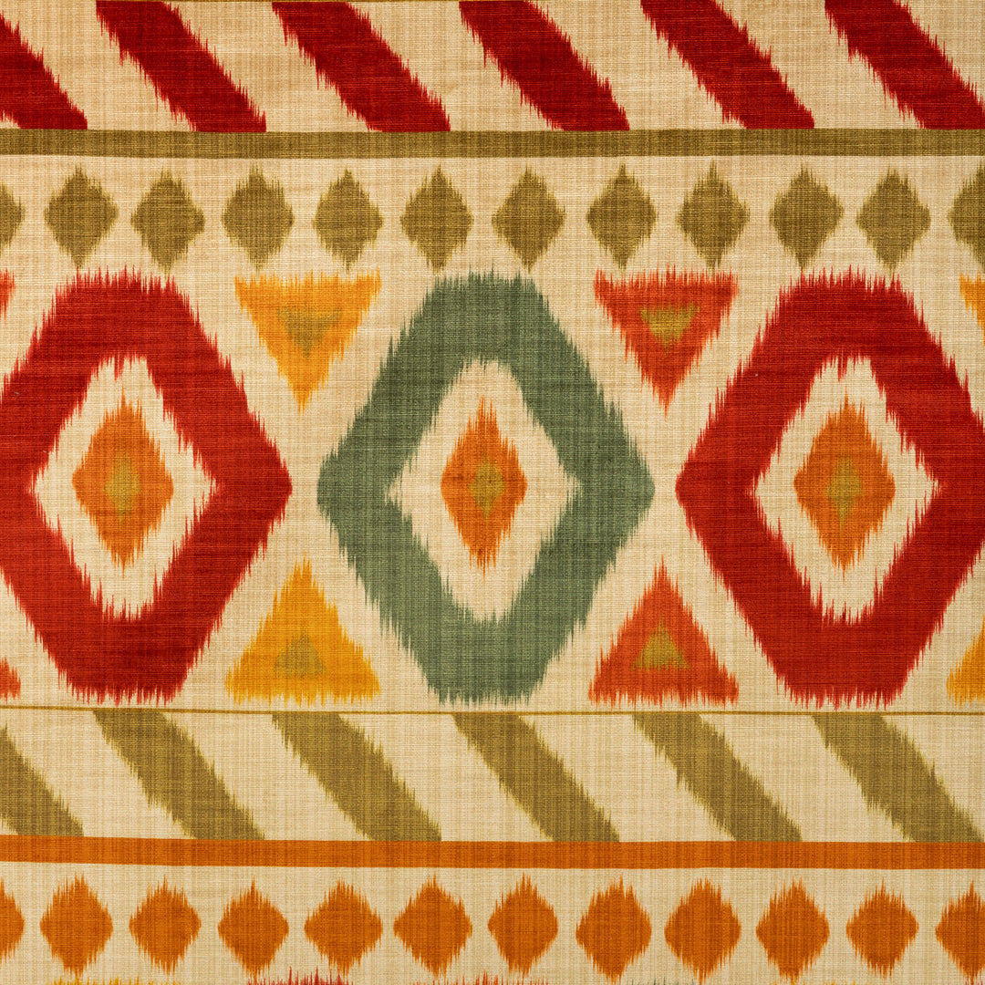 Brunschwig & Fils Fabric Uzbek Velvet - Green/Red