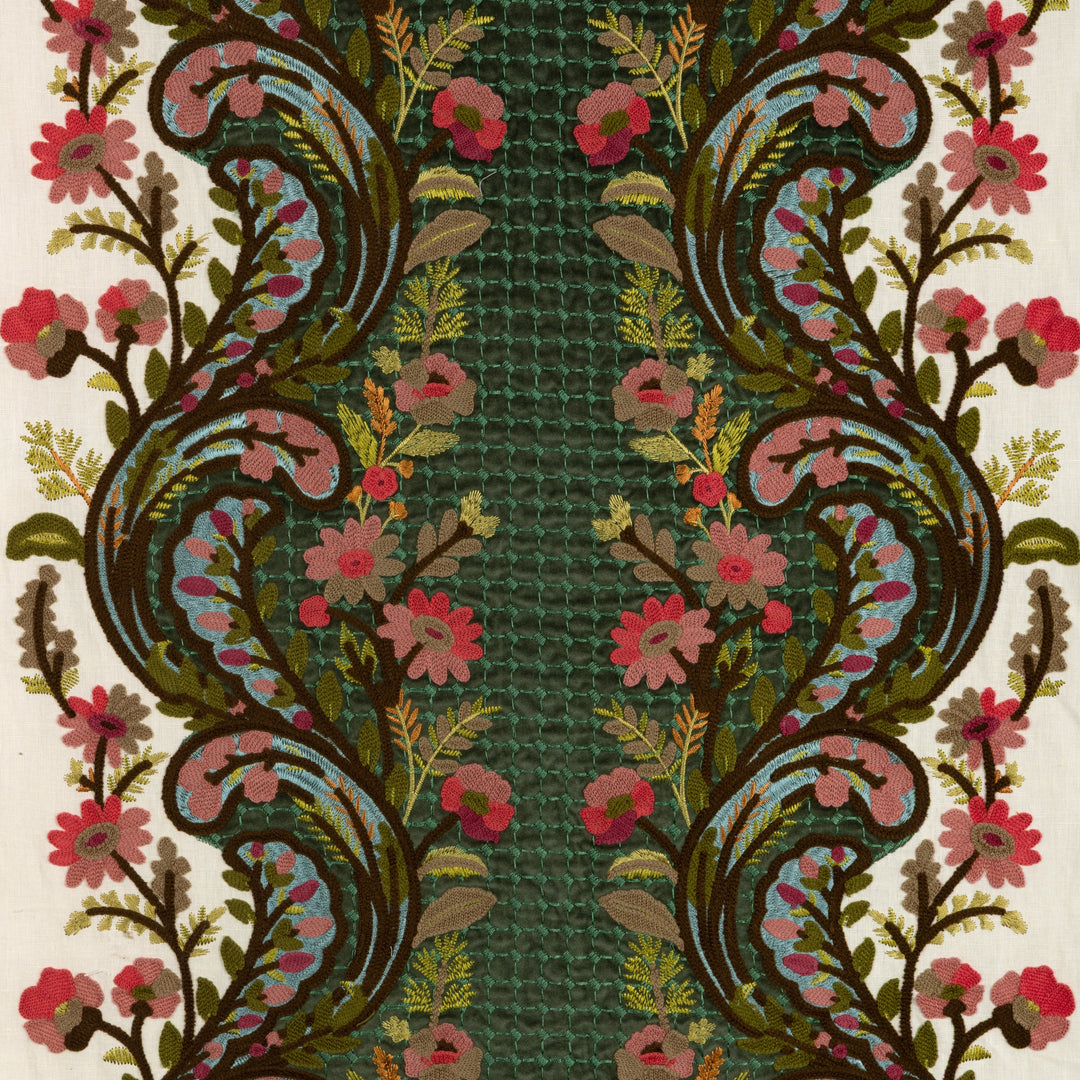 Brunschwig & Fils Fabric Victoria Emb - Jade/Rose