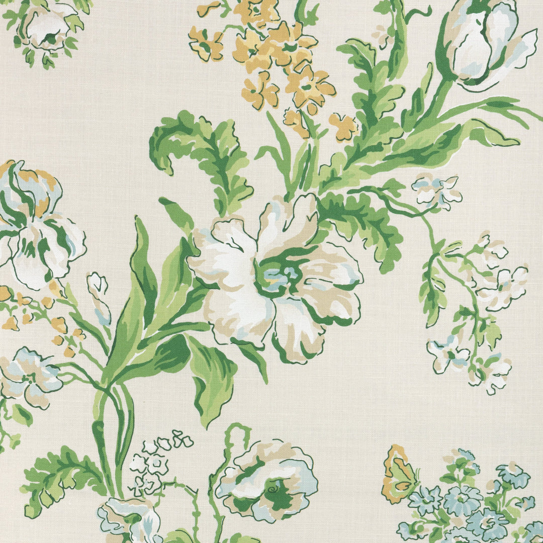 Brunschwig & Fils Fabric Maintenon Print - Vert/Soleil