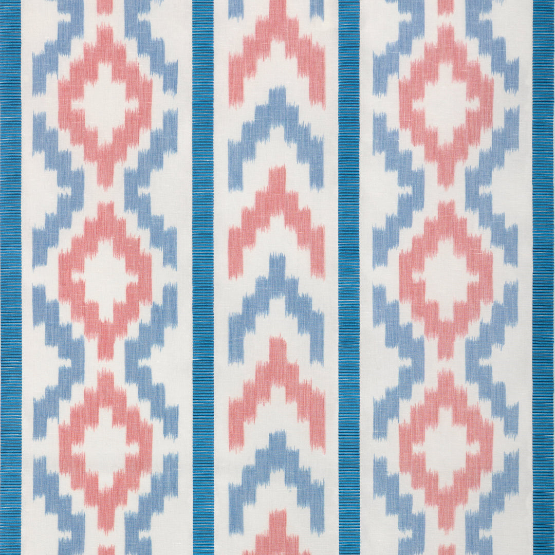 Brunschwig & Fils Fabric Sarlat Warp Print - Red/Blue