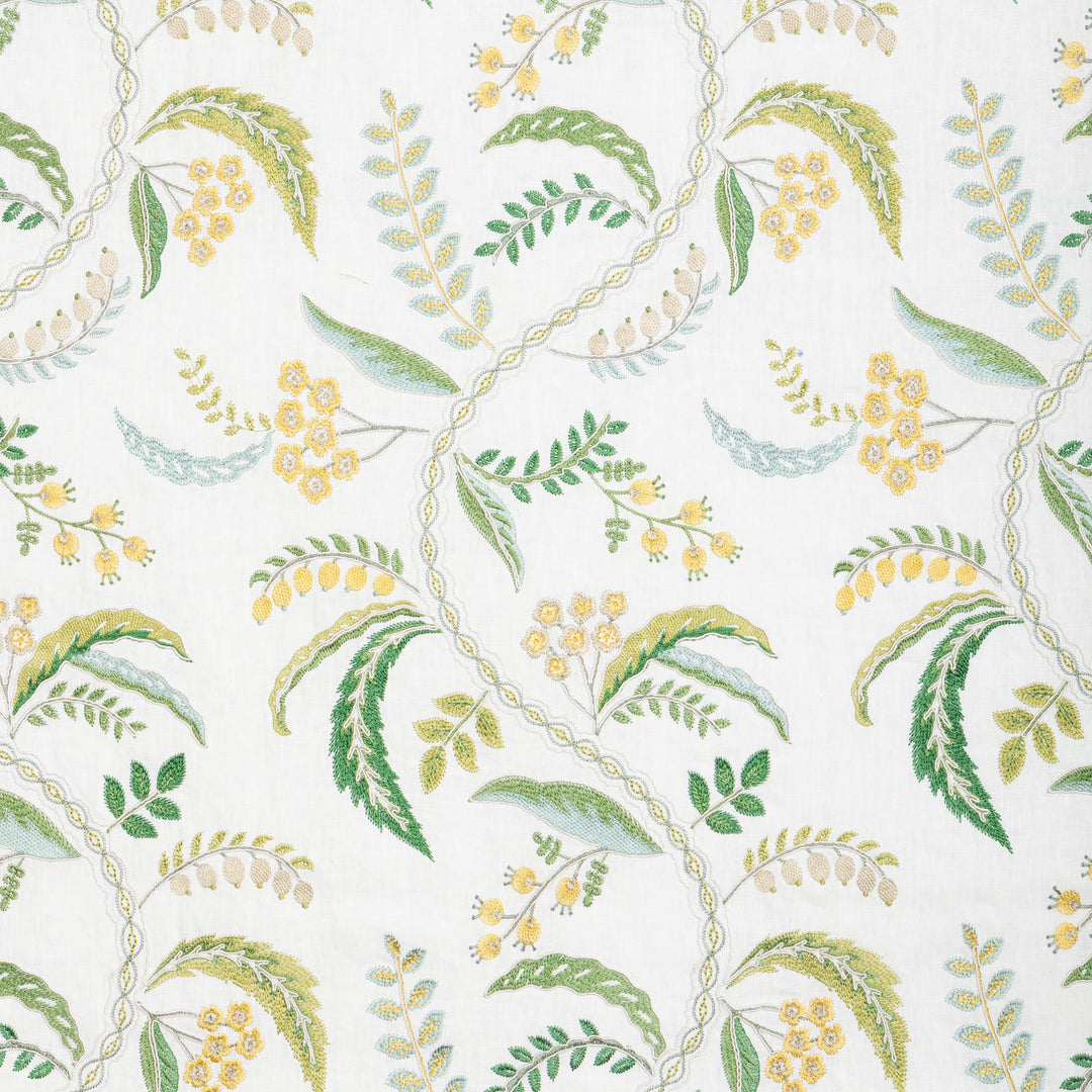 Brunschwig & Fils Fabric Genive Emb - Vert/Soleil