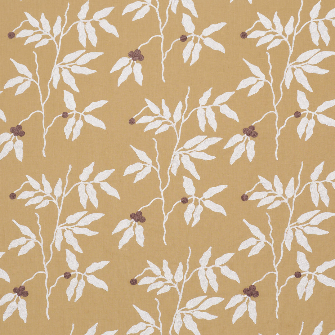 Schumacher Fabric Lilla Embroidery - Ochre