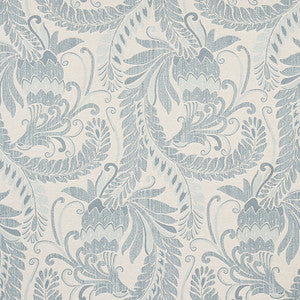 Schumacher Fabric Orley Blue On Light Blue 80641