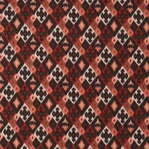 Schumacher Fabric Sasha Diamond Ikat Terracotta 80660