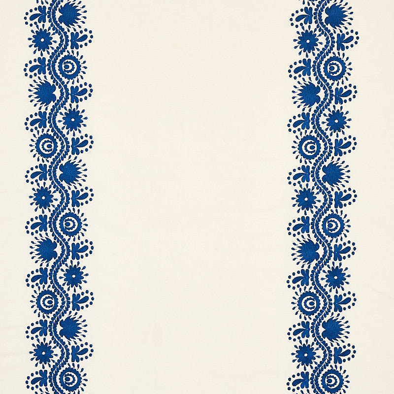 Theodora Embroidery Blue 80741 by Schumacher Fabric Schumacher Fabric Theodora Embroidery Blue 80741Fabric LINEN 50% INDIA </p><p>Repeat: H: HORZ. 25 3/5" (65CM), V: VERT. 51" (130CM) 51 - Fabric Carolina -