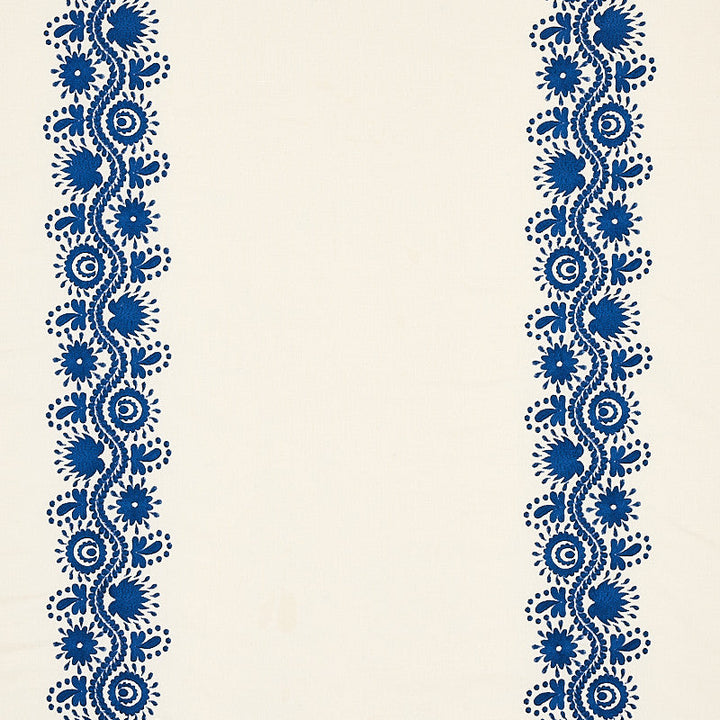 Theodora Embroidery Blue 80741 by Schumacher Fabric Schumacher Fabric Theodora Embroidery Blue 80741Fabric LINEN 50% INDIA </p><p>Repeat: H: HORZ. 25 3/5" (65CM), V: VERT. 51" (130CM) 51 - Fabric Carolina -