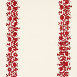 Schumacher Fabric Theodora Embroidery Red 80742