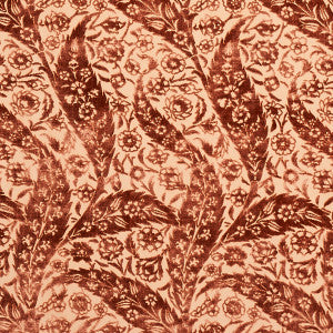 Schumacher Fabric Saz Paisley Velvet Terracotta 80781