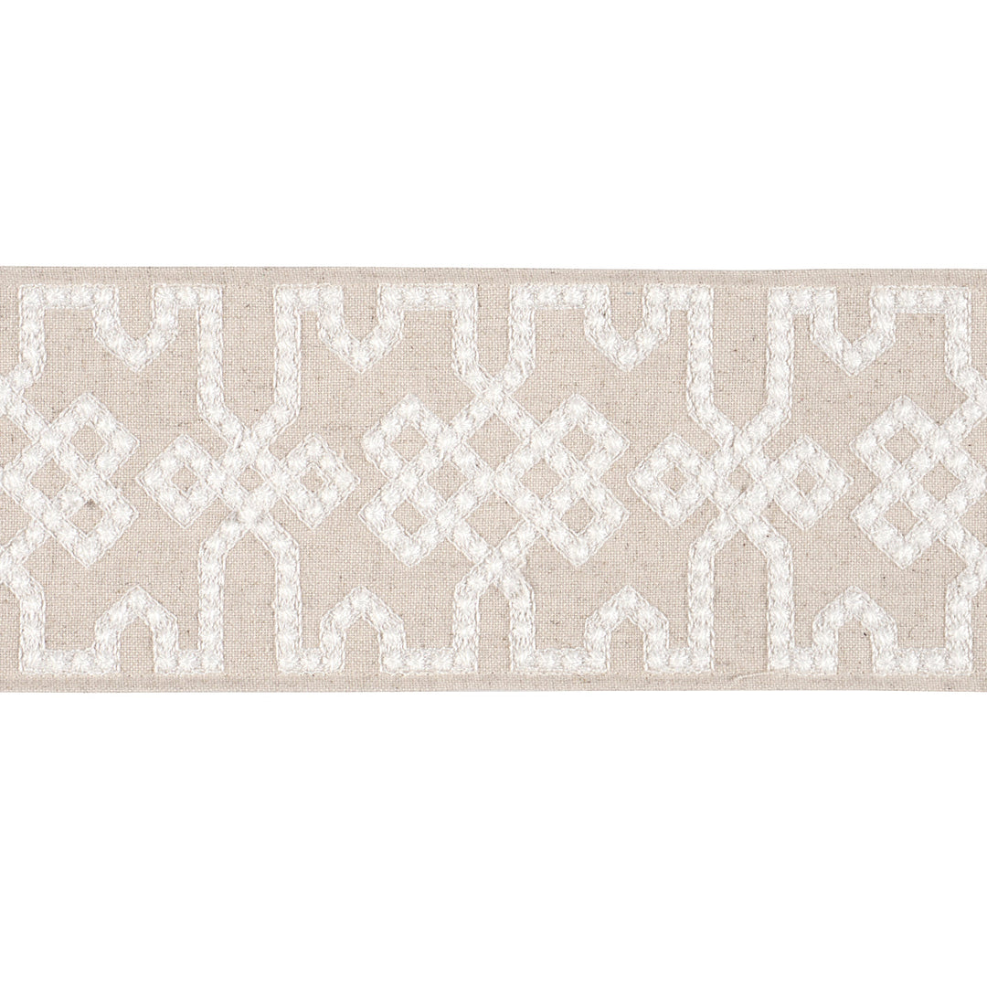 Schumacher Trim Knotted Trellis Tape - Grey On Neutral