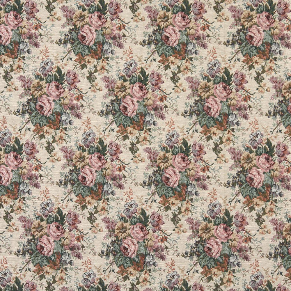 8120 Antique Rose by Charlotte Designer Fabric Tapestry Treasures III 47% Polyester, 28% Cotton, 25% Olefin Asia Exceeds 100,000 Wyzenbeek Rubs (Heavy Duty) </p><p>Repeat: Horizontal: 7.0" x Vertical: 11.0" 54 Inches - Swanky Fabrics -