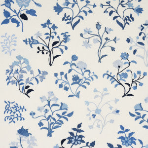 Schumacher Fabric Raleigh Embroidery Cornflower 81431