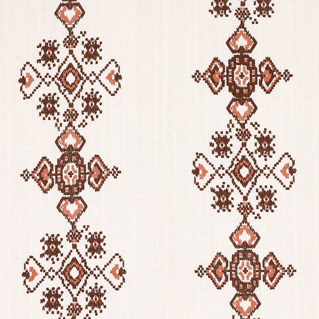Schumacher Fabric Nadira Embroidery - Cocoa
