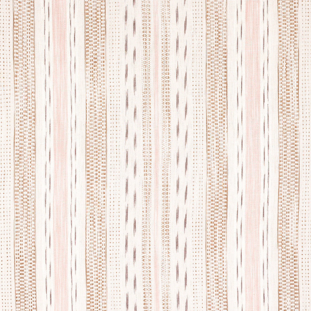 Schumacher Fabric Mirza Ikat Stripe - Blush On Natural