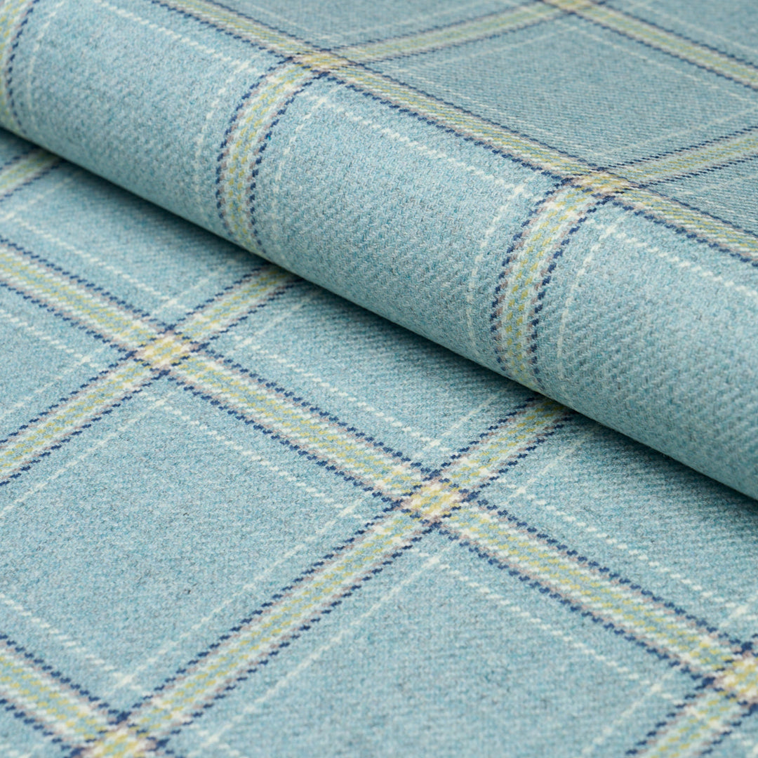 Schumacher Fabric Blackburn Merino Plaid - Robin'S Egg