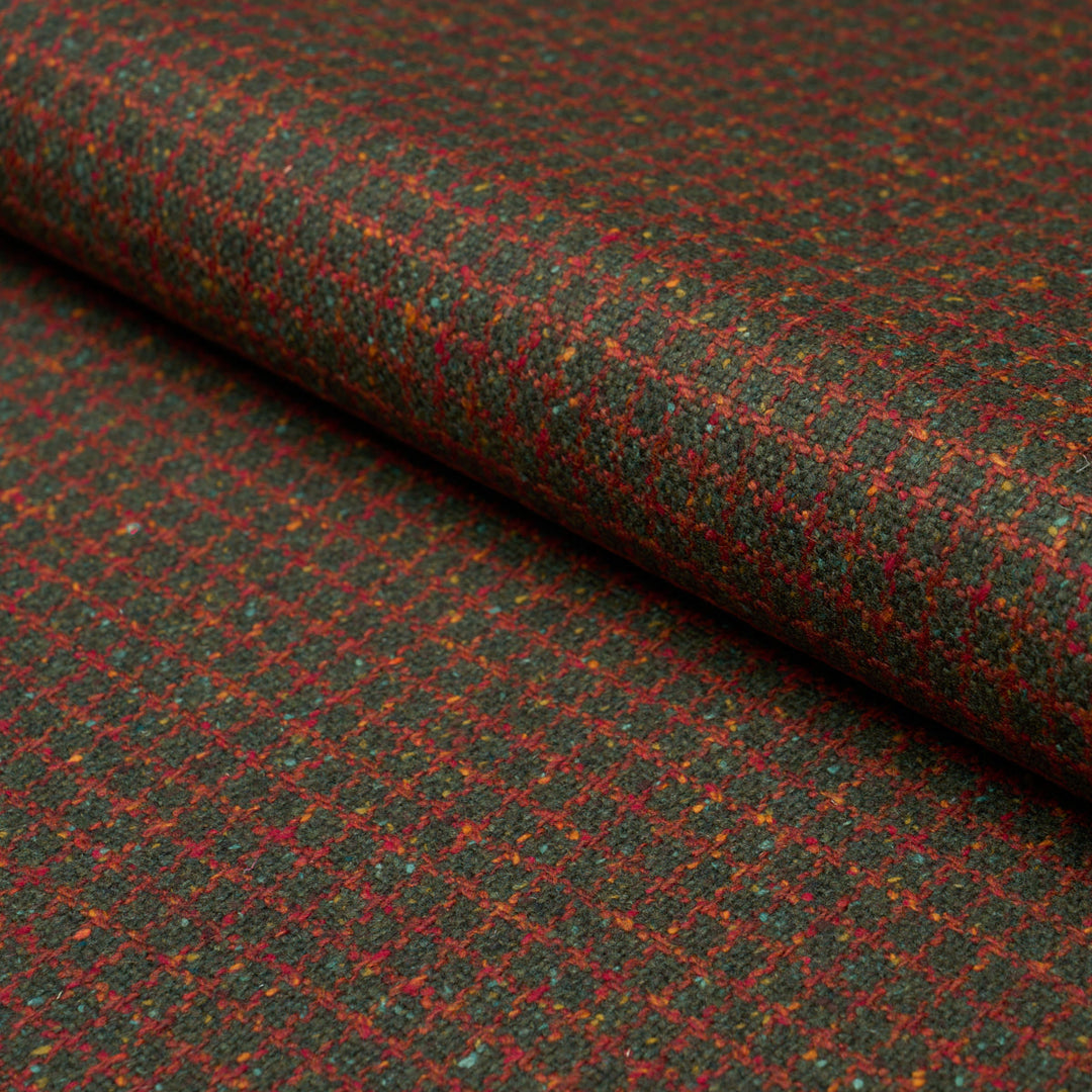Schumacher Fabric Hudson Wool Check - Forest Green