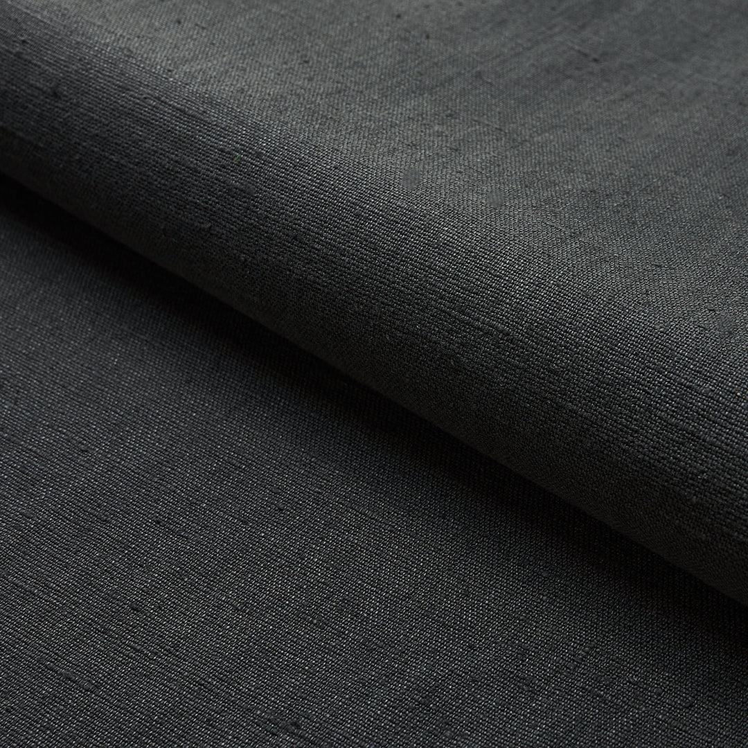 Schumacher Fabric Marco Performance Linen - Charcoal