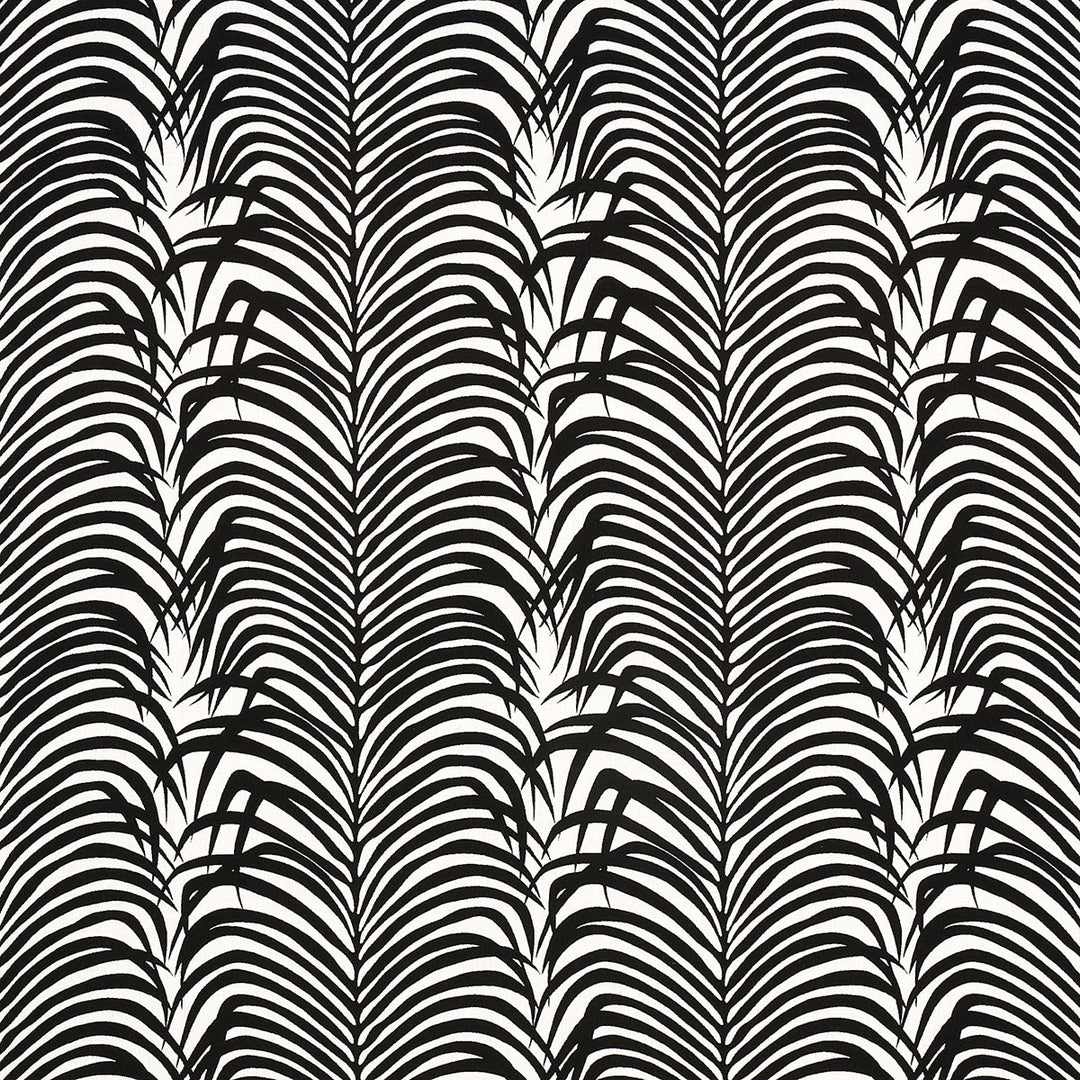 Schumacher Fabric Zebra Palm Indoor/Outdoor - Black