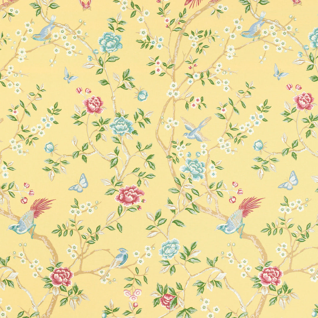 Schumacher Fabric Georgia Vine - Soft Yellow