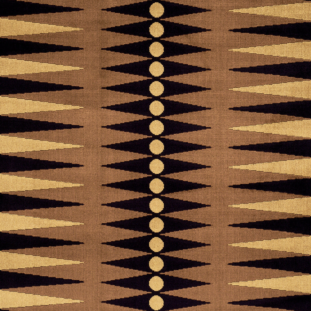 Schumacher Fabric Backgammon Cut Velvet - Ochre
