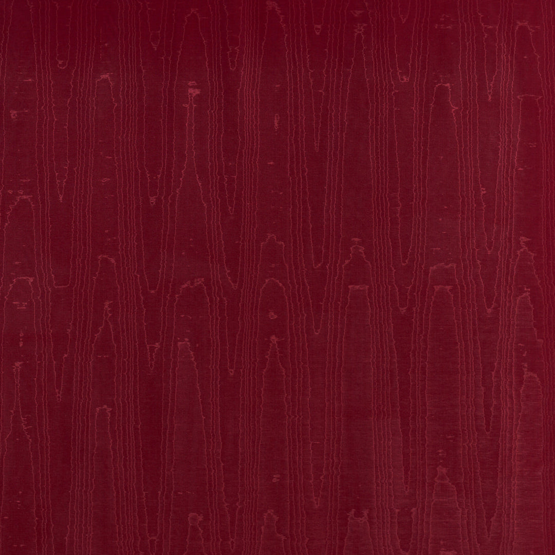 Schumacher Fabric Beau Cotton Linen Moiré - Crimson