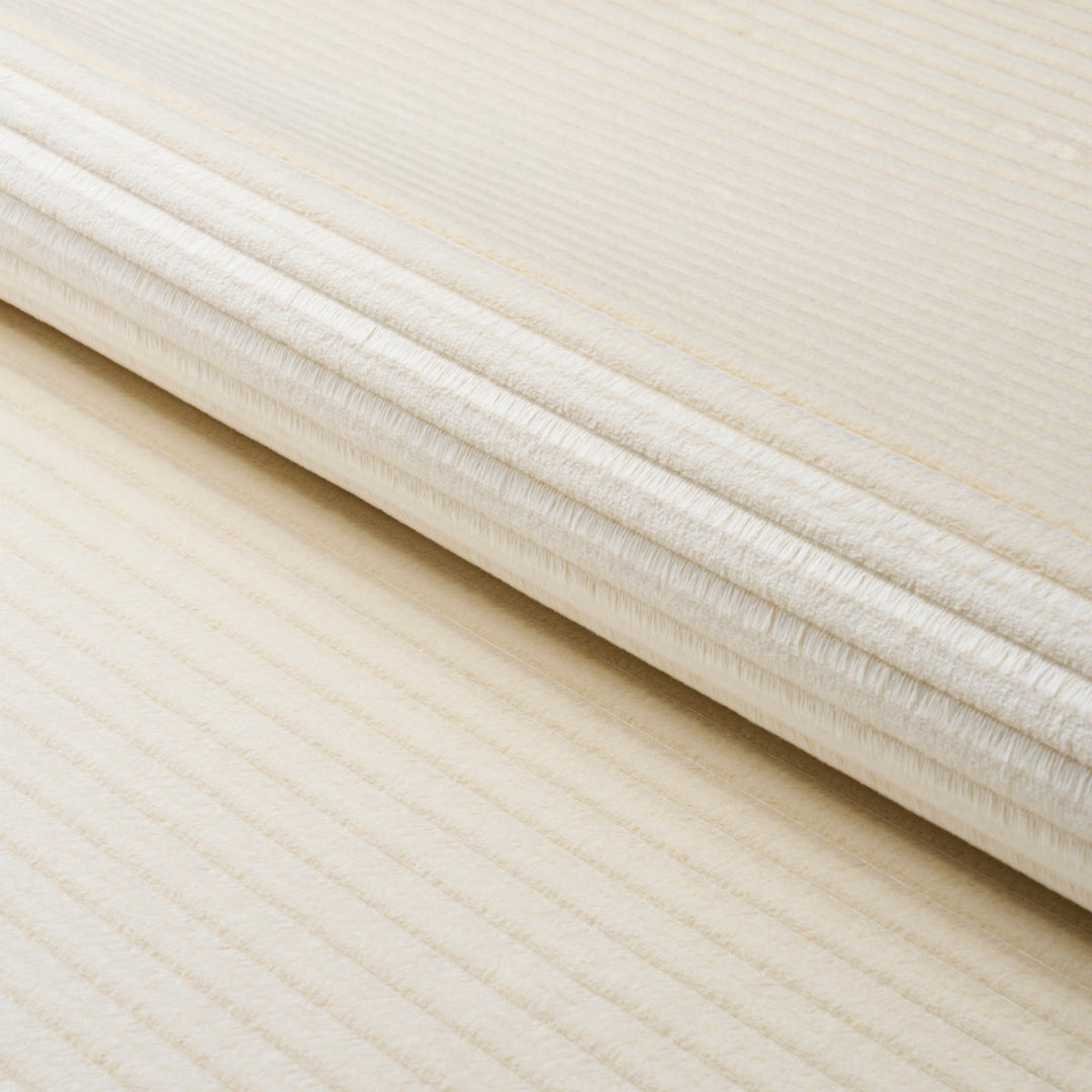 Schumacher Fabric Petite Channeled Velvet - Ivory