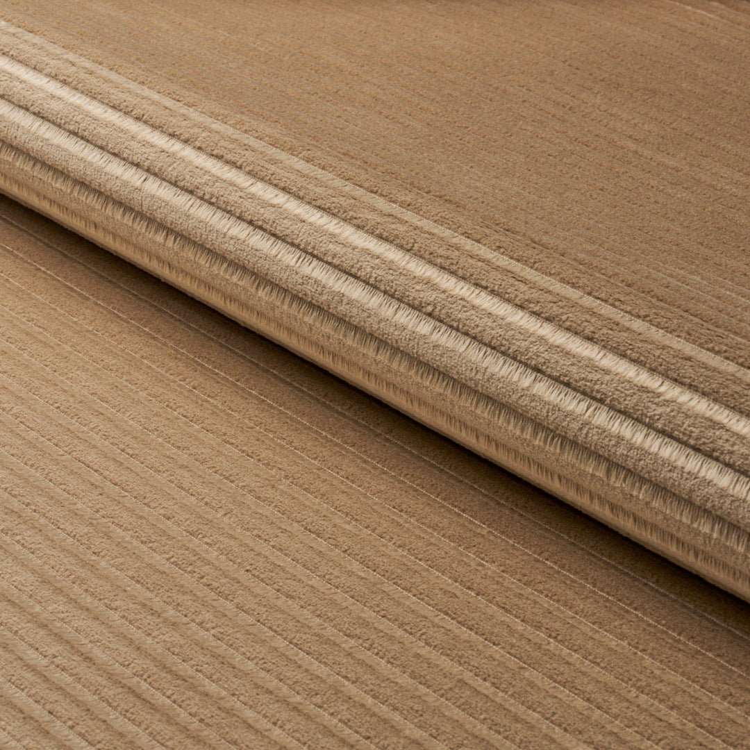 Schumacher Fabric Petite Channeled Velvet - Camel