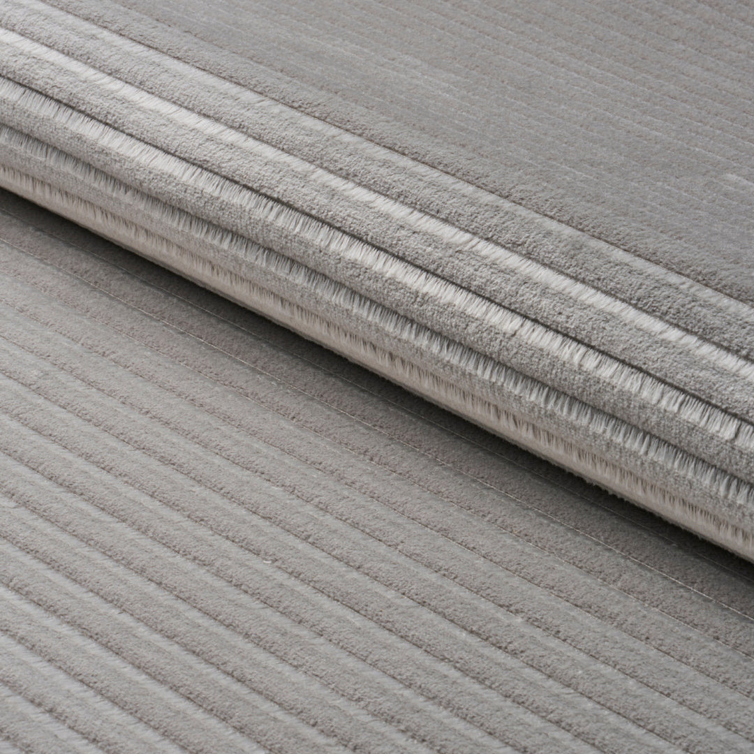Schumacher Fabric Petite Channeled Velvet - Otter Grey