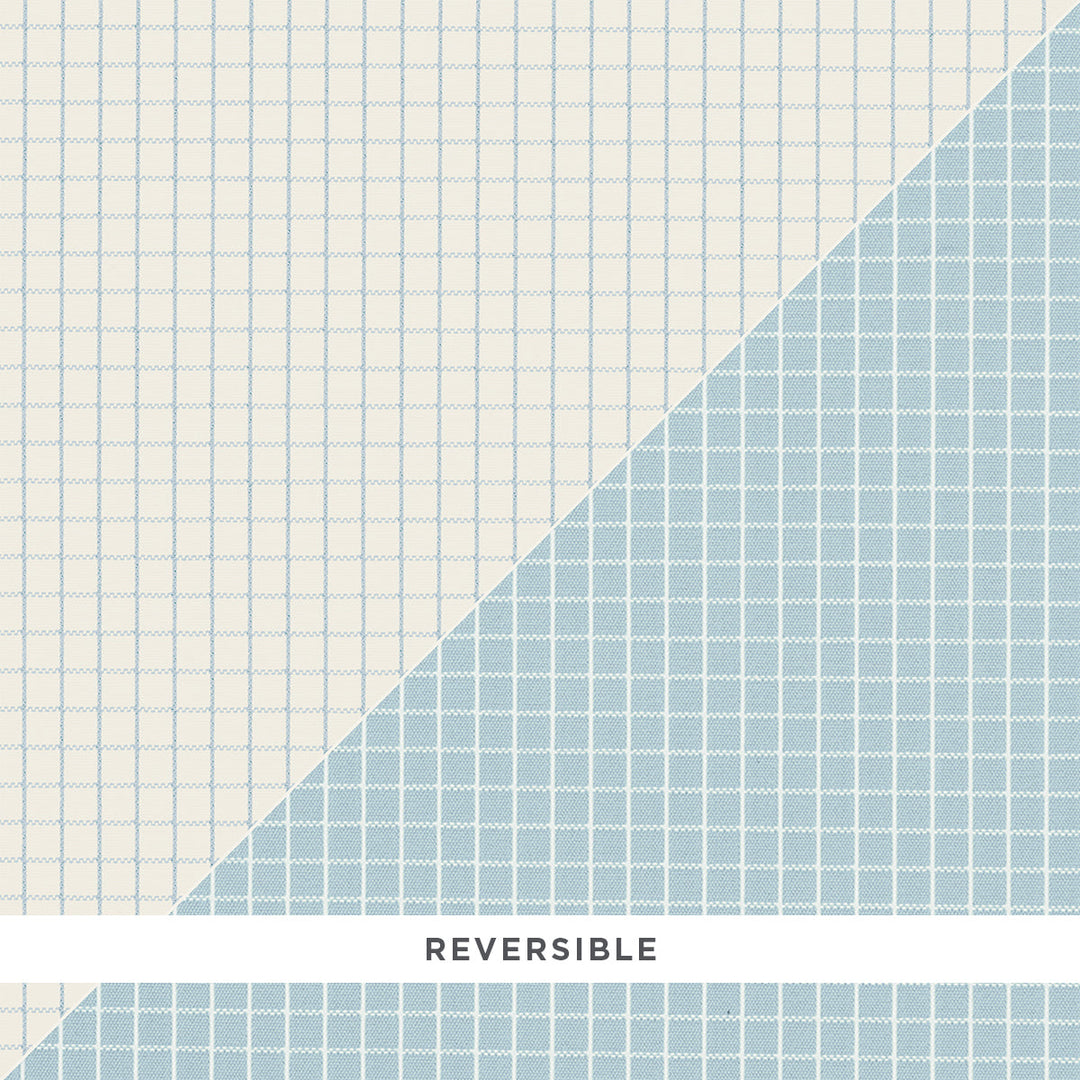 Schumacher Fabric Georgie Reversible Check - China Blue