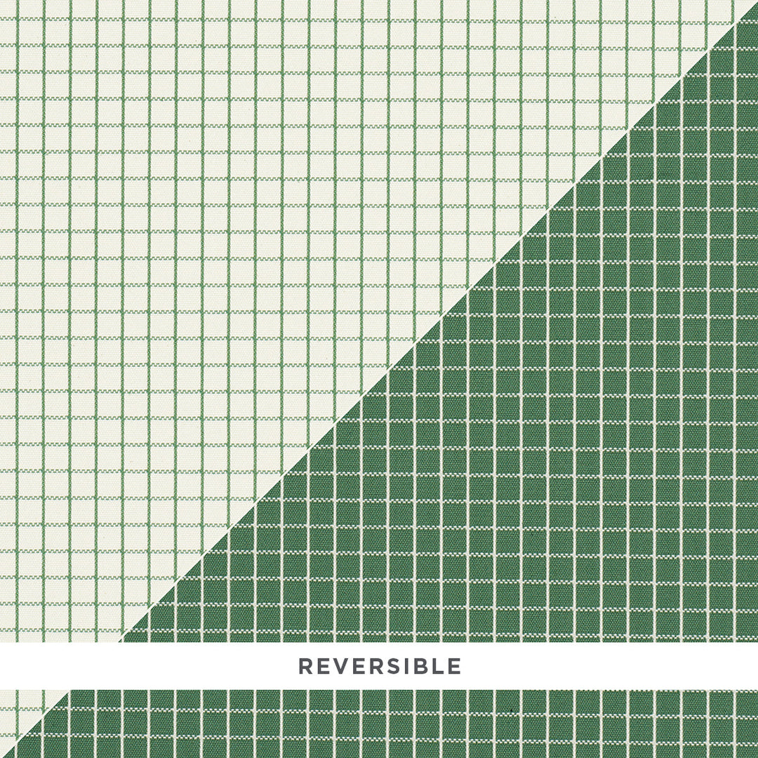 Schumacher Fabric Georgie Reversible Check - Emerald